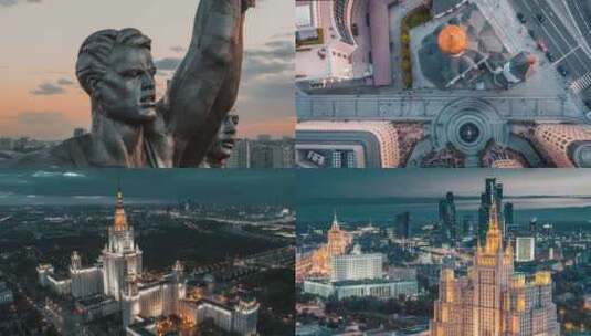 俄罗斯莫斯科城市航拍2高清在线视频素材下载