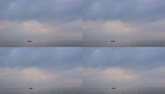 海南三亚海岛早晨海上日出丁达尔风光高清在线视频素材下载