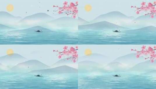 中国风水墨山水背景7高清在线视频素材下载
