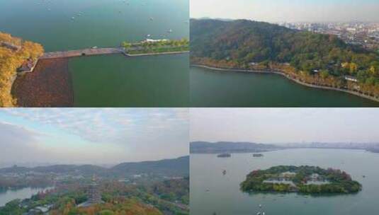 杭州西湖美景航拍高清在线视频素材下载
