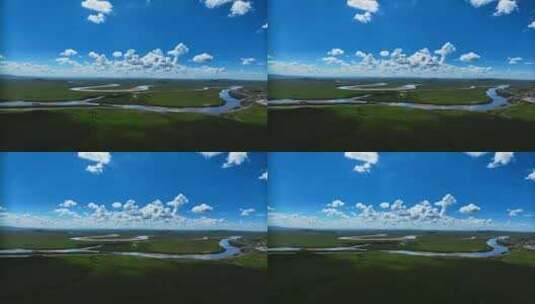 四川阿坝州若尔盖草原航拍高清在线视频素材下载