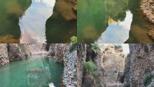 西班牙马拉加隆达的雷伊莫罗城堡下美丽的水高清在线视频素材下载