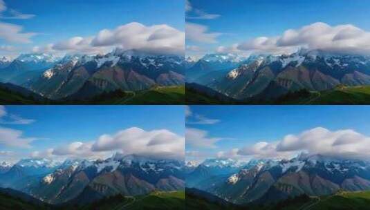雪山山峰山脉风景高清在线视频素材下载