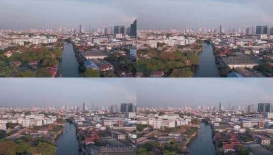 繁忙的城市街道与现代摩天大楼和街头生活在高清在线视频素材下载