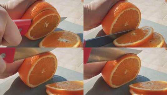 香橙切片橙子特写高清在线视频素材下载