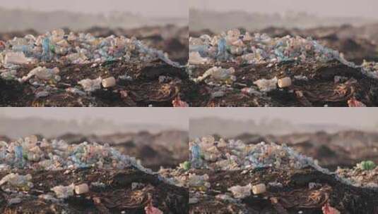 【4K】垃圾场塑料瓶垃圾分类高清在线视频素材下载