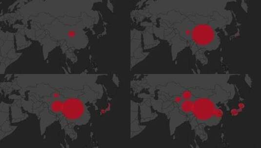 日冕，冠状病毒，动画，地图高清在线视频素材下载