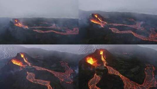 火山，熔岩，喷发，火山口高清在线视频素材下载