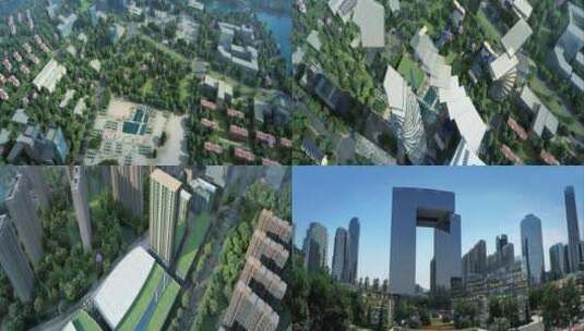 三维城市建筑漫游三维城市建筑生长动画城市高清在线视频素材下载
