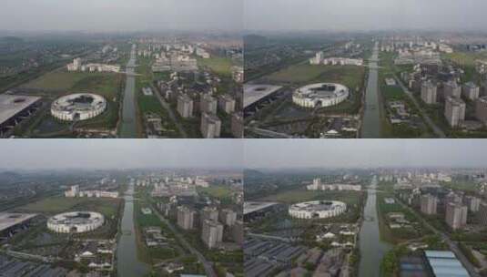 中心河流升城市高清在线视频素材下载