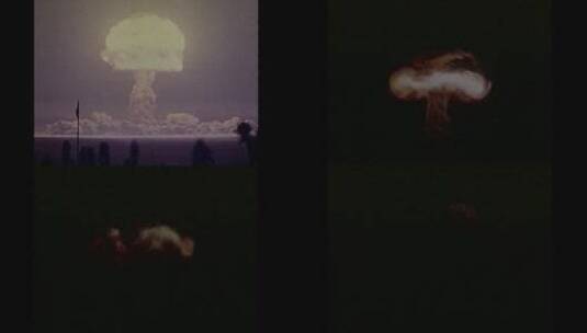 原子弹爆炸形成的蘑菇云高清在线视频素材下载