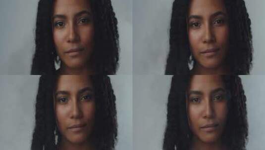 眼神深邃的黑人女模特肖像高清在线视频素材下载