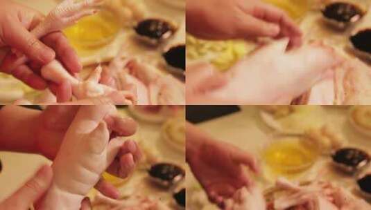 厨师处理鸡爪子 (2)高清在线视频素材下载