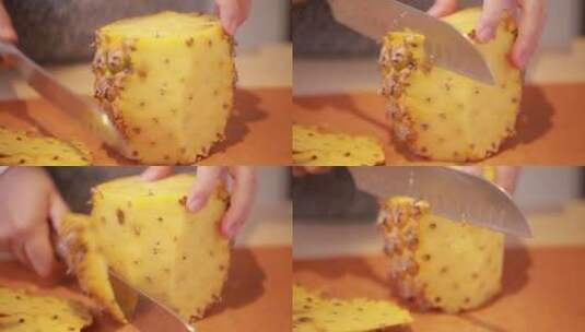 切削菠萝皮切菠萝 (4)高清在线视频素材下载