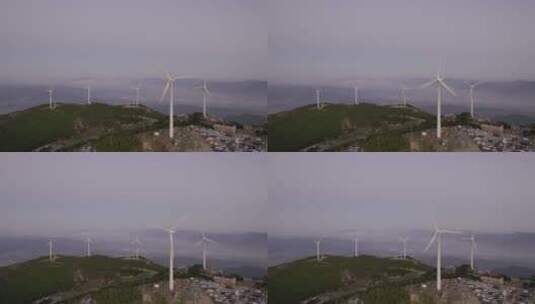 括苍山风力发电风车高清在线视频素材下载