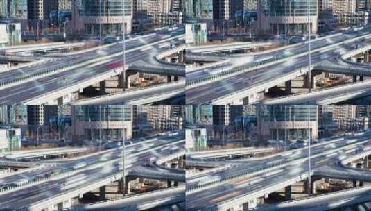 城市立交桥的交通延时高清在线视频素材下载