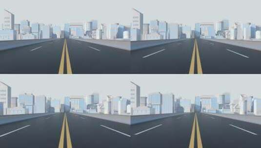 城市与道路 3D渲染高清在线视频素材下载