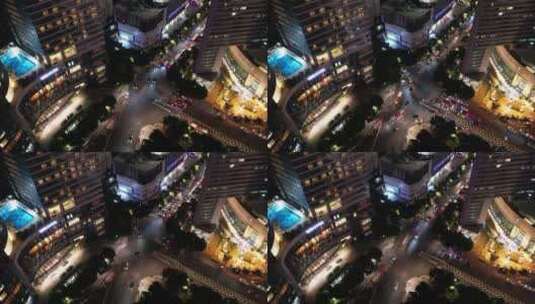 广州城市珠江新城夜景车流灯光中信广场高清在线视频素材下载