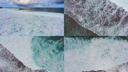 4k震撼大气俯瞰大海海浪合集高清在线视频素材下载
