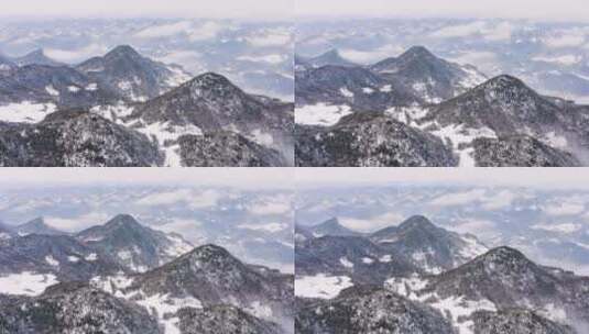 4k航拍恩施雪山雾凇峡谷风光高清在线视频素材下载