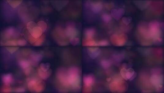 紫色心形浪漫梦幻粒子光斑背景高清在线视频素材下载