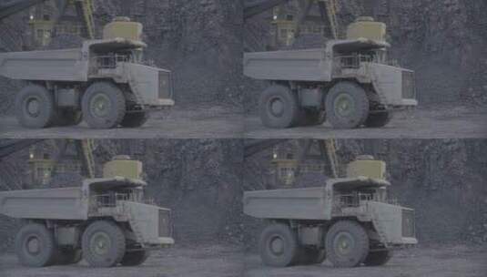 大型露天铁矿矿石装运LOG高清在线视频素材下载