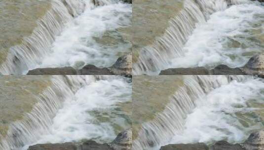 假山瀑布小溪流水高清在线视频素材下载