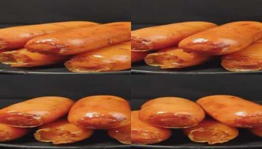 台湾烤肠美食4k实拍视频高清在线视频素材下载