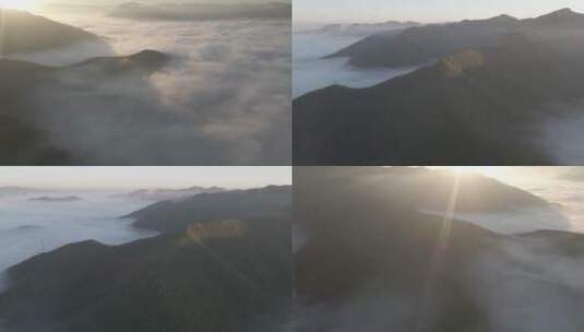 《4K超清》云海日出壮丽山河大气航拍高清在线视频素材下载