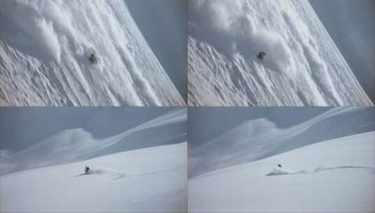 运动高山划雪高清在线视频素材下载