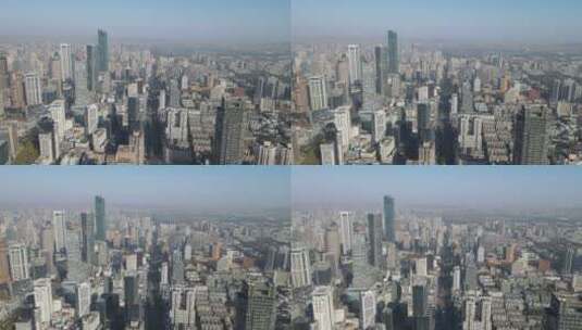 城市航拍南京新街口商业圈高清在线视频素材下载