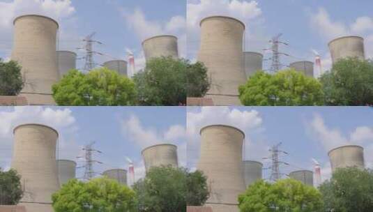 发电厂的冷却塔高清在线视频素材下载