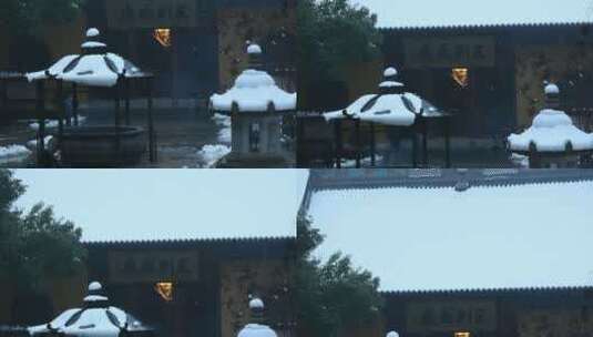 杭州西湖景区净慈寺雪景高清在线视频素材下载