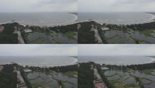 广东茂名浪漫海岸景区航拍高清在线视频素材下载