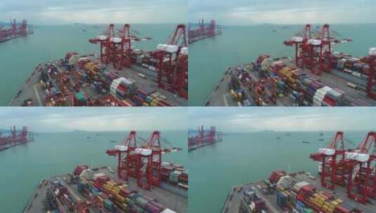 深圳集装箱码头航拍高清在线视频素材下载