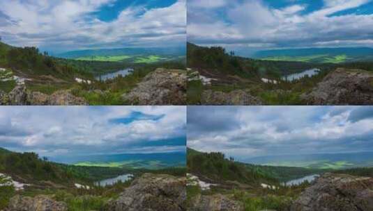 夏季山湖延时拍摄高清在线视频素材下载