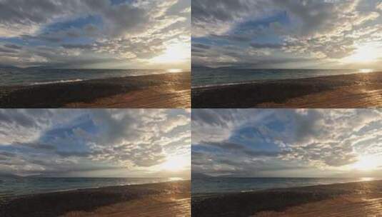 落日沙滩海边延时摄影高清素材高清在线视频素材下载