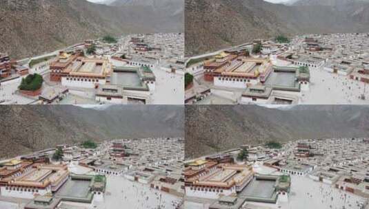 甘南 拉卜楞寺 藏区 夏河县 寺庙 旅行 航拍高清在线视频素材下载