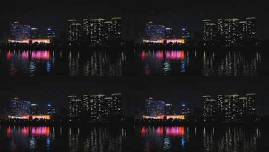 220719夜晚马路高楼红绿灯实拍视频 (2)高清在线视频素材下载