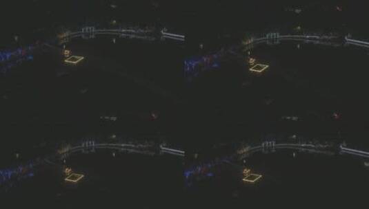 衡阳双水湾景区夜景灯光秀表演高清在线视频素材下载