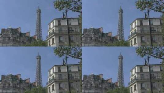 巴黎埃菲尔铁塔景观高清在线视频素材下载