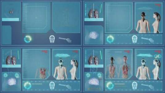 未来高科技医疗扫描诊断展示动画高清在线视频素材下载