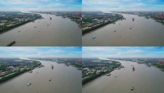 上海黄浦江岸码头风光高清在线视频素材下载