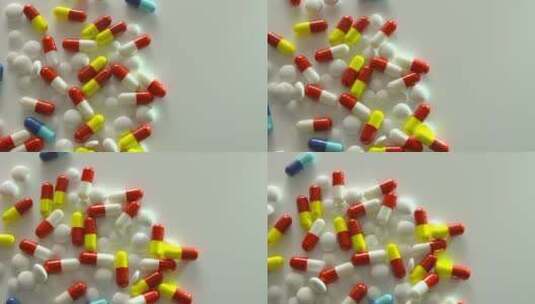 各种胶囊药物展示高清在线视频素材下载