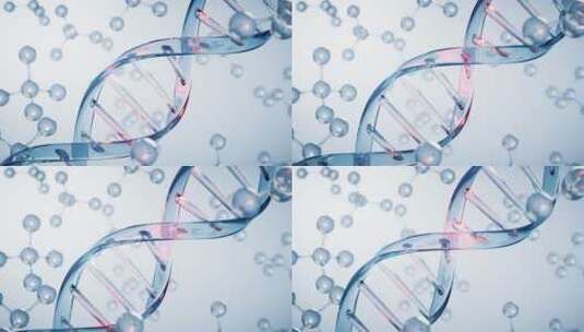 旋转的DNA与生物科技概念3D渲染高清在线视频素材下载
