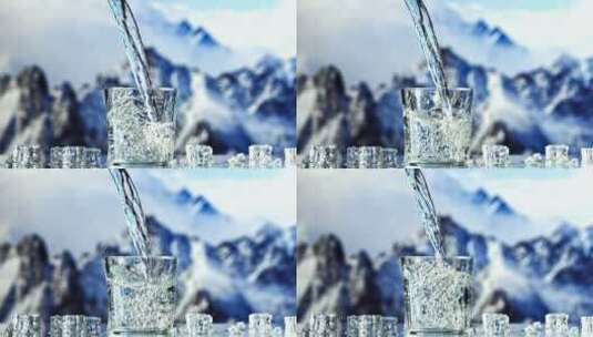 雪山上的美酒高清在线视频素材下载