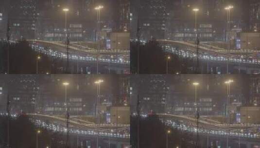 城市夜景空镜 深夜车流 北京三环车流高清在线视频素材下载