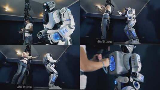 机器人模仿人的动作高清在线视频素材下载