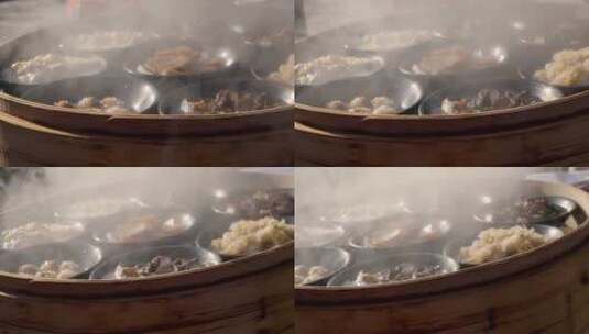蒸笼里传统美食大碗菜高清在线视频素材下载