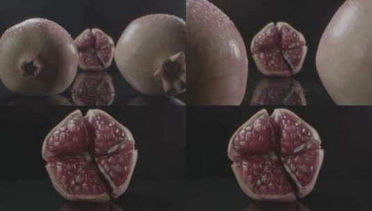 石榴石榴籽微距拍摄LOG视频素材高清在线视频素材下载
